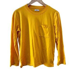 Aritzia Orange/Yellow TNA Long Sleeve Tee Women's Small Pocket T-Shirt